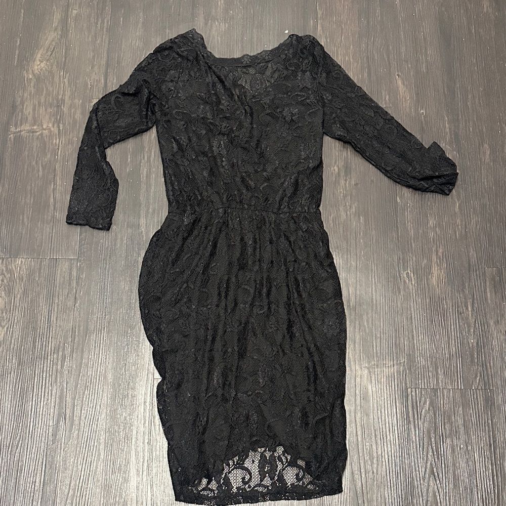 Elegant Black Lace Dress size small